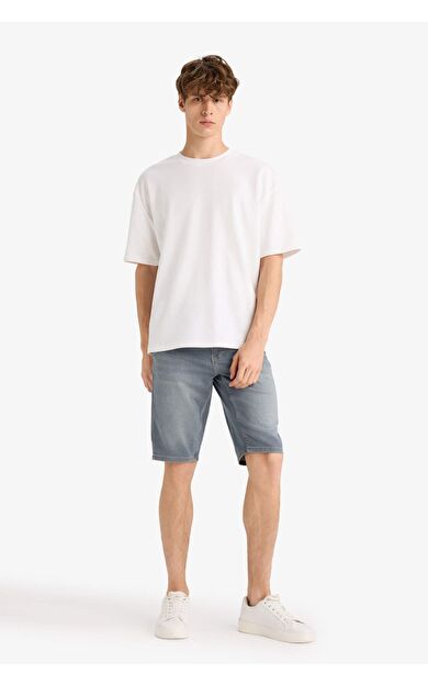 DeFacto Slim Fit Dar Kesim Jean Bermuda F9605AX25SMNM84