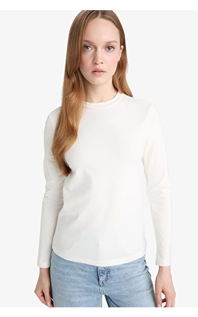 DeFacto Slim Fit Dar Kesim Yarım Balıkçı Yaka Uzun Kollu Tunik