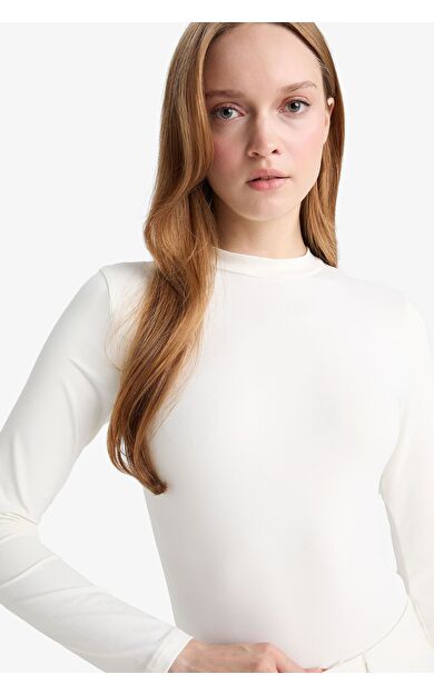 DeFacto Slim Fit Dar Kesim Yarım Balıkçı Yaka Uzun Kollu Tunik