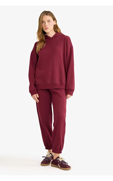 DeFacto Basic Düz Cepli Beli Bağcıklı Kalın Jogger Eşofman Altı