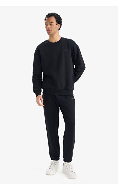 DeFacto Boxy Fit 2'li Takım Bisiklet Yaka Sweatshirt Eşofman Altı
