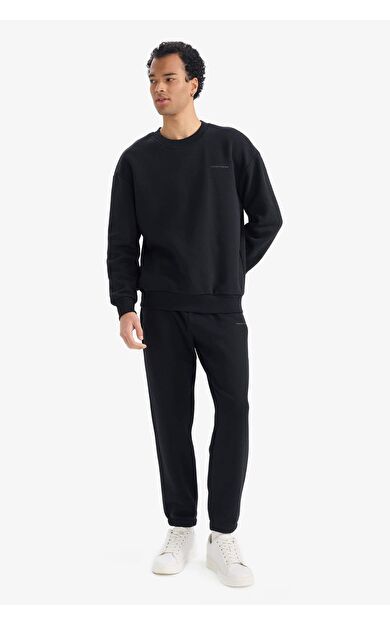 Boxy Fit 2'li Takım Bisiklet Yaka Sweatshirt Eşofman Altı