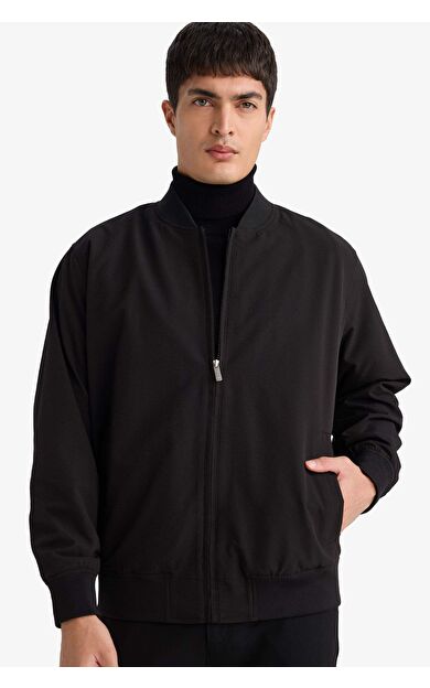 Slım Fıt Astarlı Fermuarlı Krinkıl Mont