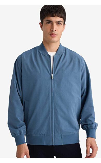 Slım Fıt Astarlı Fermuarlı Krinkıl Mont