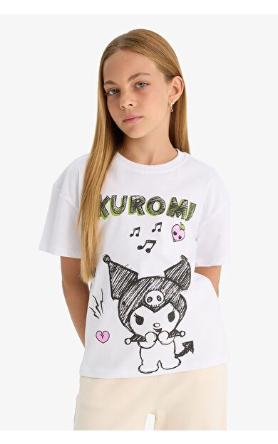 DeFacto Kız Çocuk Hello Kitty Relax Fit Kısa Kollu Tişört F9725A825HSWT32