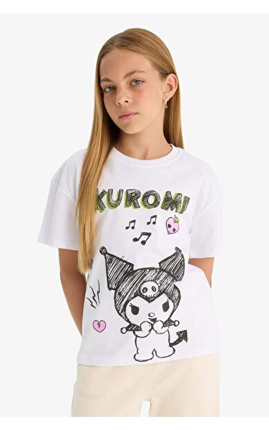 DeFacto Kız Çocuk Hello Kitty Relax Fit Kısa Kollu Tişört F9725A825HSWT32