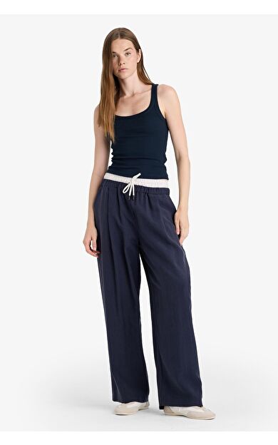 DeFacto Baggy Fit Çift Cepli Normal Bel Standart Boy Tensel Pantolon F9743AX25HSNV200