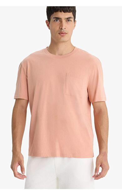 Bisiklet Yaka Penye Kısa Kollu Tişört F9767AX25SMBR482