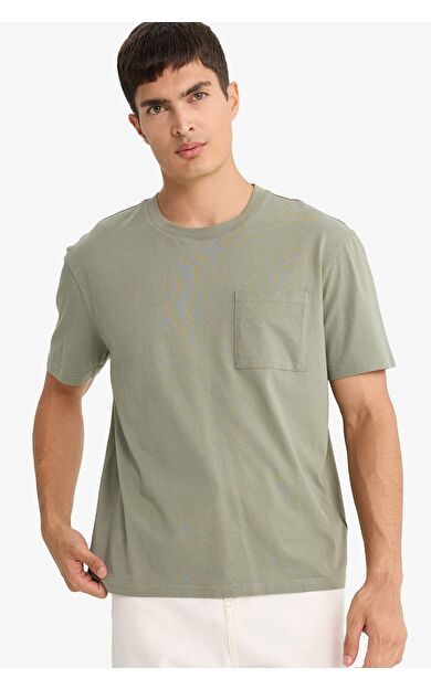 Bisiklet Yaka Penye Kısa Kollu Tişört F9767AX25SMKH440