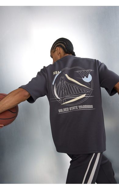 DeFacto NBA Golden State Warrıors Relax Fıt Bisiklet Yaka Kısa Kollu Tişört