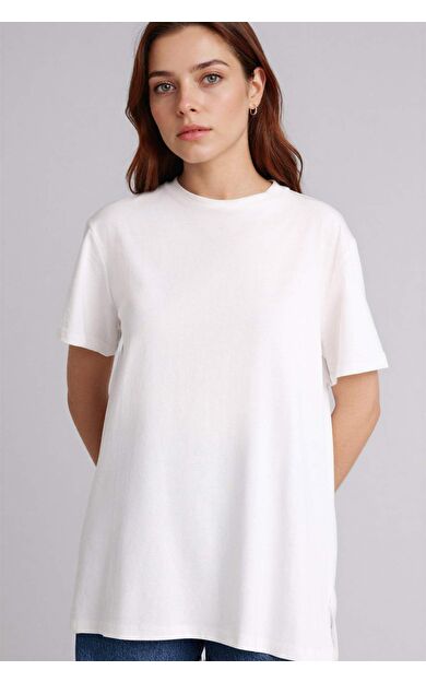 DeFacto Regular Fıt Bisiklet Yaka Kısa Kollu Tunik