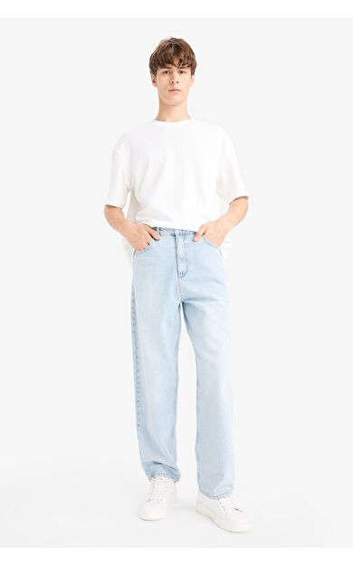 DeFacto Baggy Fit Geniş Kalıp Geniş Paça Jean Yıkamalı Pantolon