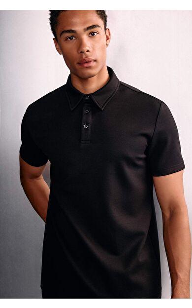 DeFacto DeFactoFit Standart Fit Polo Yaka Sporcu Modal Kısa Kollu Polo Tişört