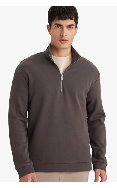 DeFacto Regular Fıt Dik Yaka Sweatshirt