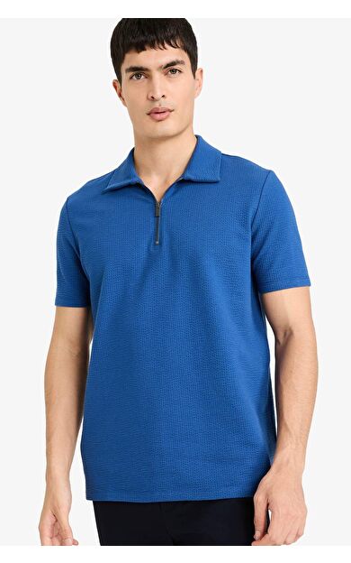 Regular Fıt Fermuarlı Yaka Kısa Kollu Polo Tişört