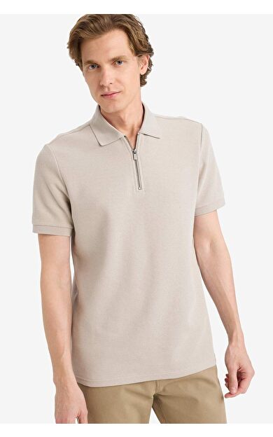 DeFacto Regular Fıt Fermuarlı Yaka Kısa Kollu Polo Tişört