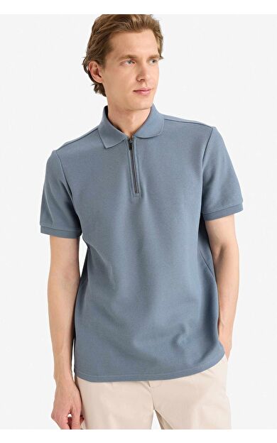 DeFacto REGULAR FIT Fermuar Yaka Polo Tişört