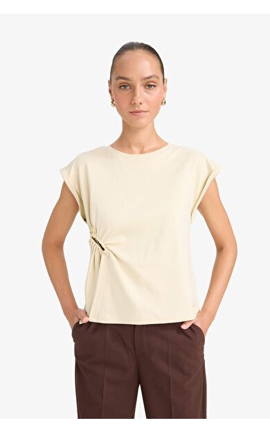 Bisiklet Yaka Kısa Kollu Tişört F9873AX25AUER149