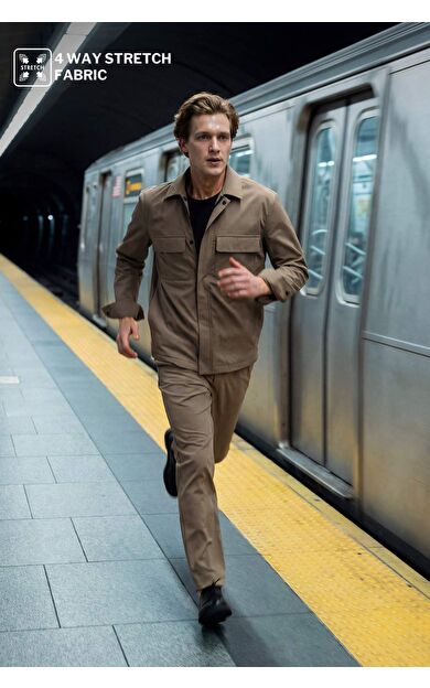 Çabuk Kuruyan İnce Polo Yaka Gömlek Ceket