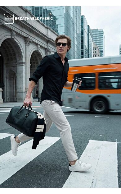 DeFacto Slım Fıt Polo Yaka Basıc Düz Uzun Kollu Gömlek