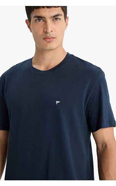 Bisiklet Yaka Pike Kısa Kollu Tişört