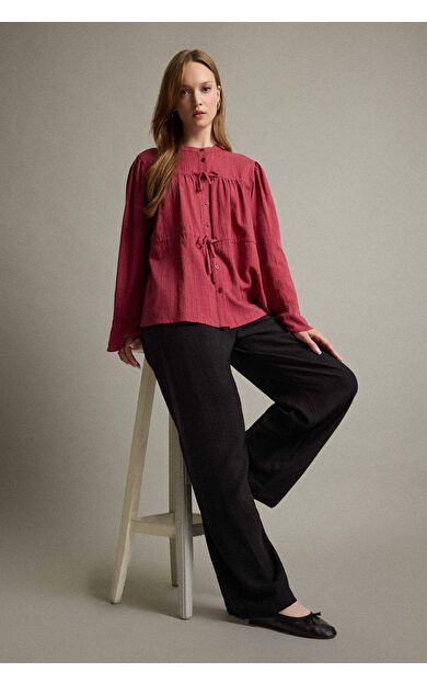 Regular Fit Krinkıl Kumaş Pantolon