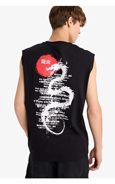 DeFacto Boxy Fit Baskılı Bisiklet Yaka Atlet G0020AX25HSBK81