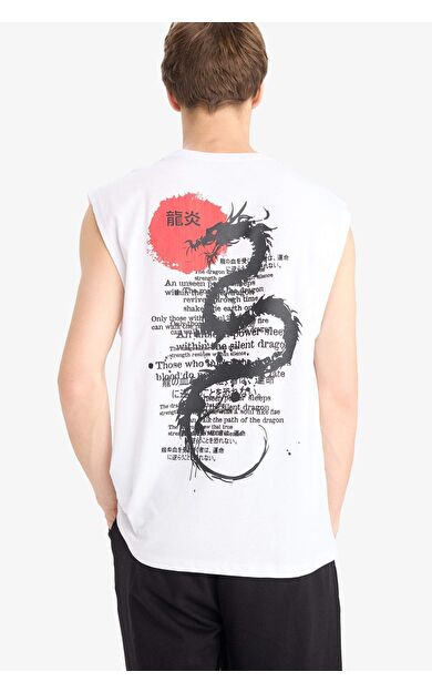 DeFacto Boxy Fit Baskılı Bisiklet Yaka Atlet G0020AX25HSWT34