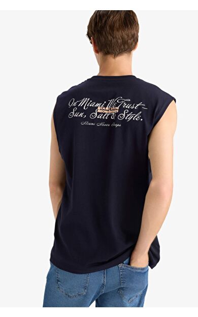 DeFacto Boxy Fit Baskılı Bisiklet Yaka Atlet G0021AX25HSNV64