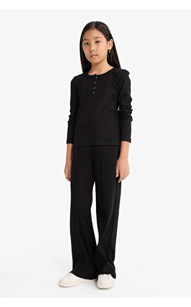 Kız Çocuk 2'li Takım Fitilli Kaşkorse Uzun Kollu Tişört Eşofman Altı G0118A825AUBK81