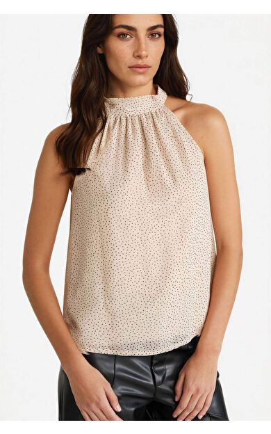 DeFacto Regular Fit Halter Yaka Şifon Kolsuz Bluz