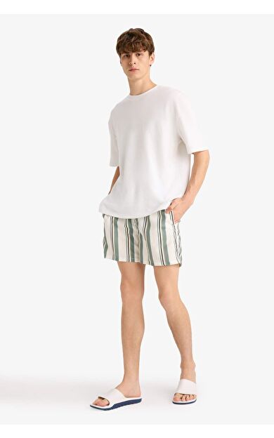 DeFacto File Astarlı Microfiber Kısa Boy Deniz Şortu