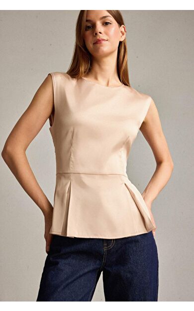 Saten Kolsuz Bluz