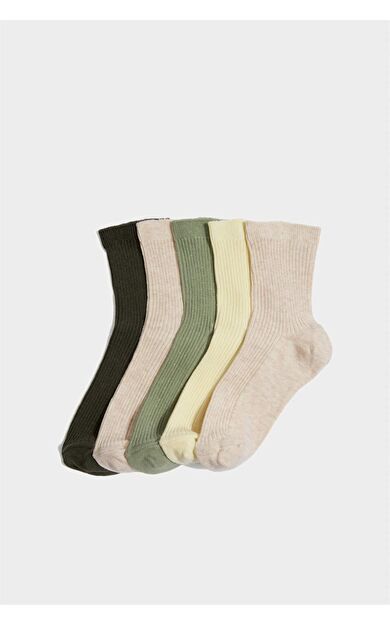 Kız Çocuk 5'li Pamuklu Uzun Çorap