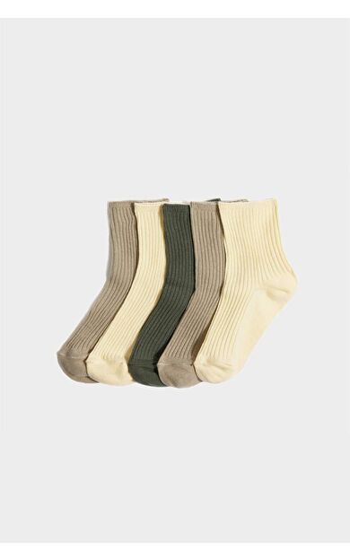 Kız Çocuk 5'li Pamuklu Uzun Çorap