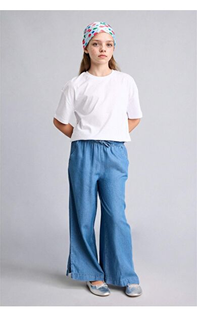 DeFacto Culotte Geniş Paça Jean Pantolon Kız Çocuk