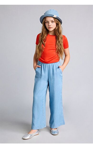 DeFacto Culotte Geniş Paça Jean Pantolon Kız Çocuk
