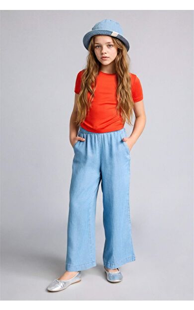 DeFacto Culotte Geniş Paça Jean Pantolon Kız Çocuk