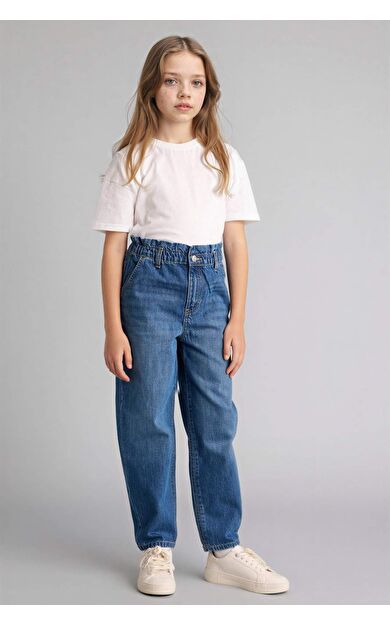 Paperbag Geniş Paça Jean Pantolon Kız Çocuk