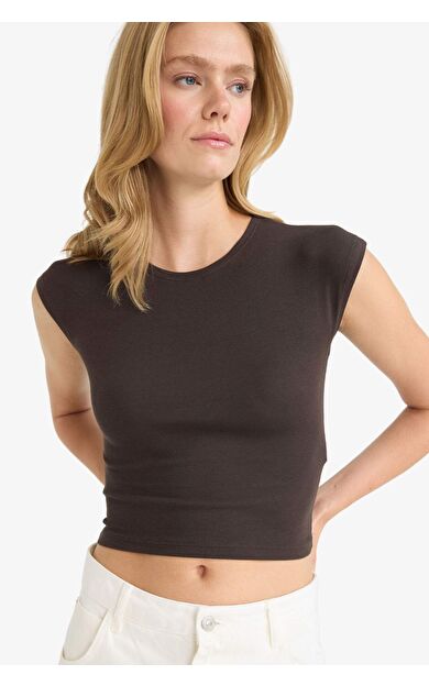 DeFacto Fitted Bisiklet Yaka Kısa Kollu Tişört G0273AX25SMBN214