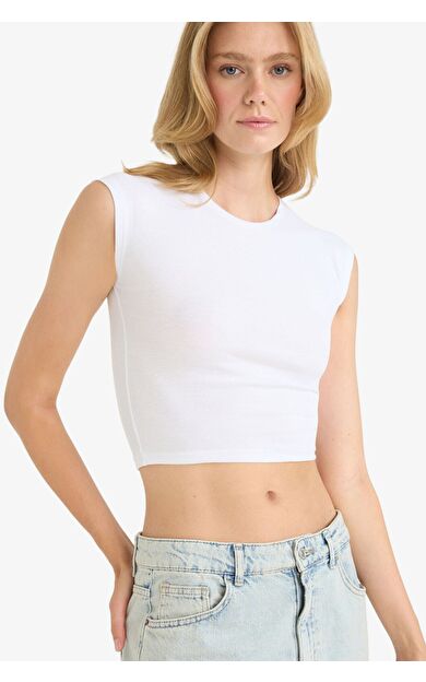 DeFacto Fitted Bisiklet Yaka Kısa Kollu Tişört G0273AX25SMWT34