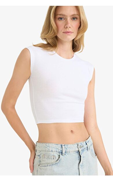 DeFacto Fitted Bisiklet Yaka Kısa Kollu Tişört G0273AX25SMWT34