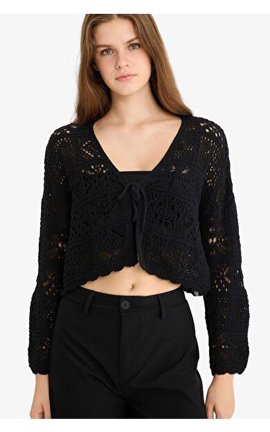 DeFacto Regular Fit V Yaka Hırka G0284AX25AUBK27