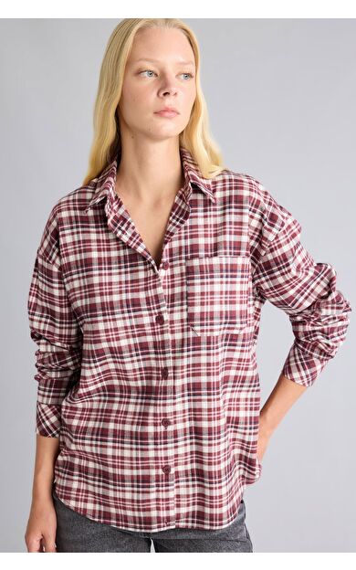 DeFacto %100 Pamuk Overshirt Fıt Kareli Gömlek