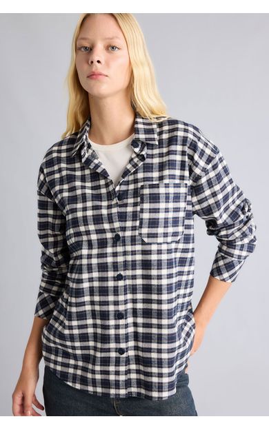 DeFacto %100 Pamuk Overshirt Fıt Kareli Gömlek