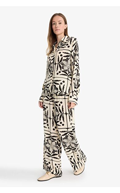 Wide Leg Cep Detaylı Geniş Paça Krinkıl Viskon Pantolon