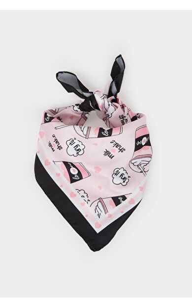 Kız Çocuk Desenli Saten Fular G0352A8NSPN2
