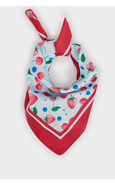 Desenli Saten Fular Kız Çocuk