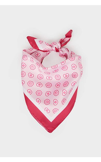 Kız Çocuk Desenli Saten Fular G0356A8NSPN2