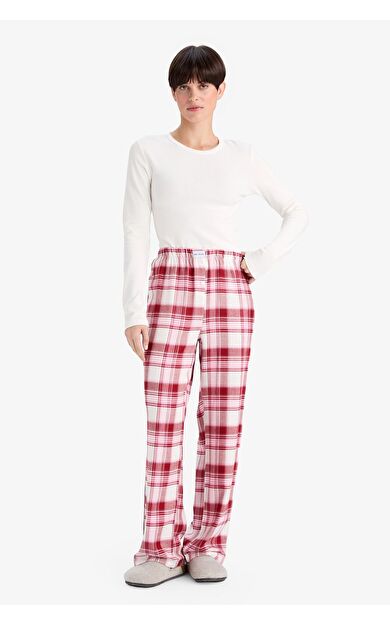 DeFacto Regular Fit Uzun Kareli Pijama Altı-Fall in Love